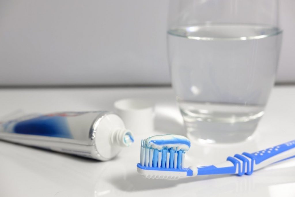 Toothbrush and toothpaste.