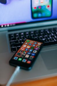 Phone and laptop.