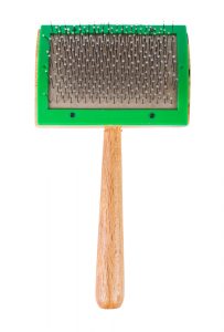 Slicker brush for matted dog hair.