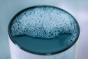 Water with soap.
