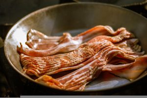 Bacon in pan.