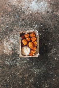 Potatoes and mayo dip.