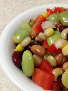 Salad with lima beans.