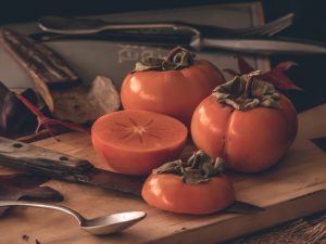 Sliced persimmon.