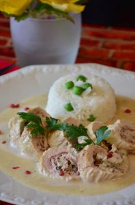 Turkey and rice.